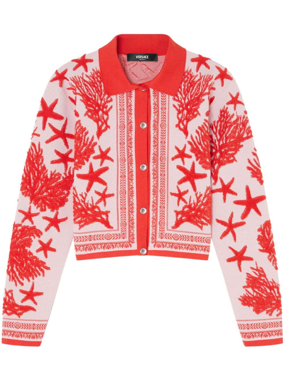 Jacquard knitted cardigan - Pink