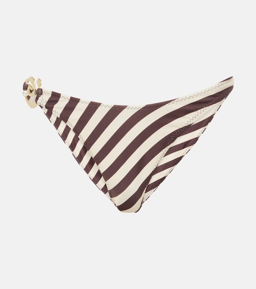 Spiral striped bikini bottoms