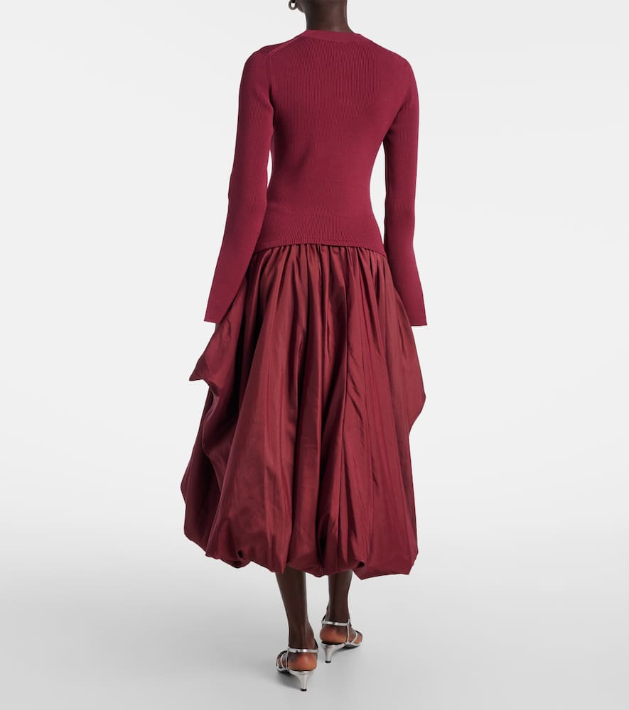 Kenlie knitted taffetta midi dress