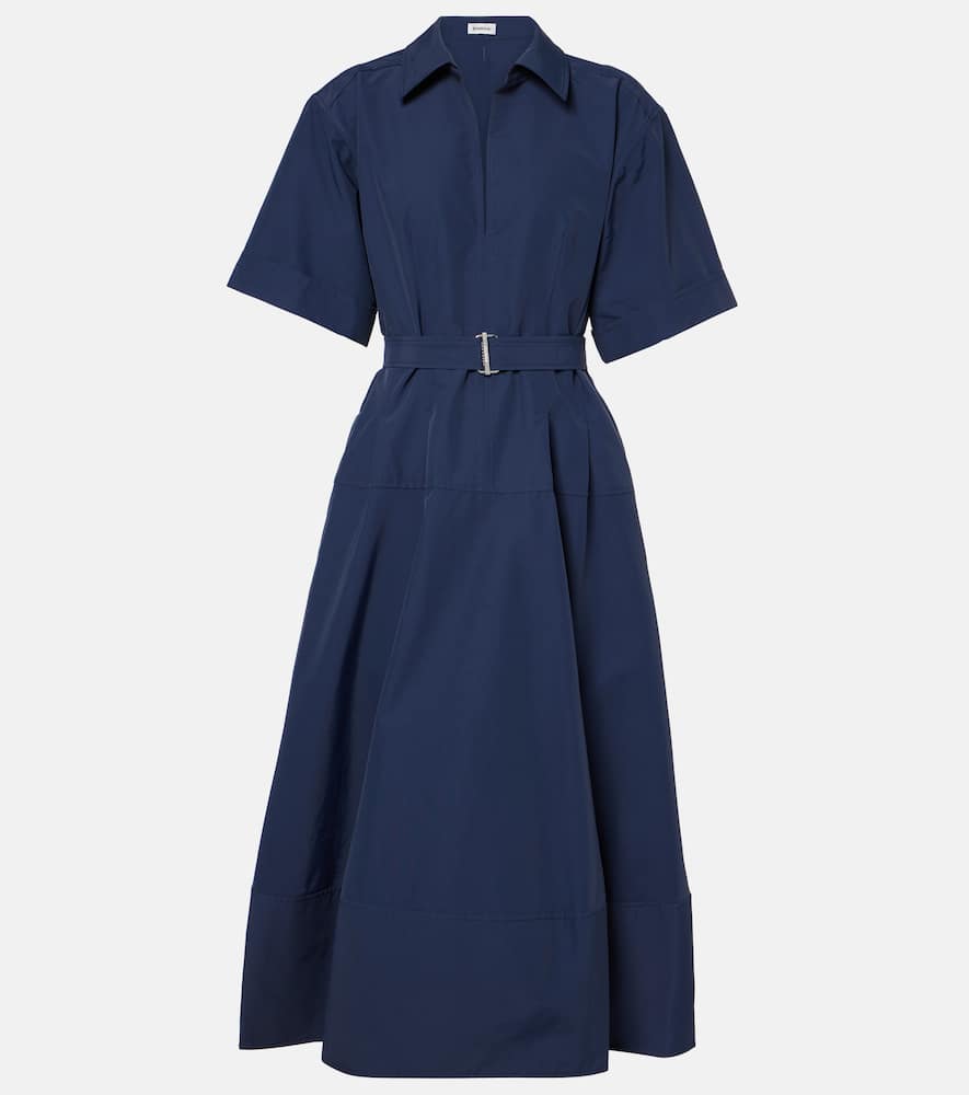 Deanna belted faille midi dress