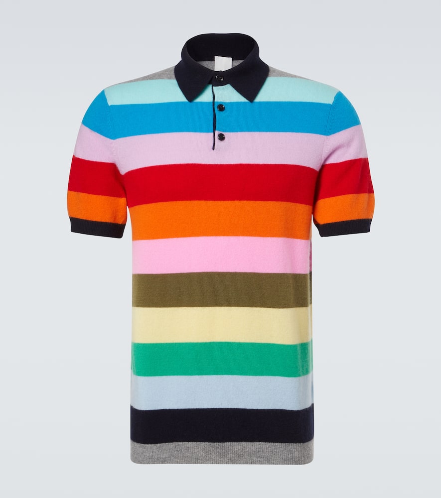 Striped cashmere polo sweater