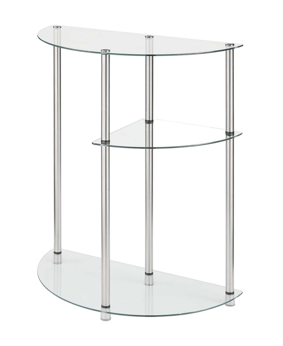 Designs2Go Classic Glass 3 Tier Display Entryway Hall Table - Glass/Chrome