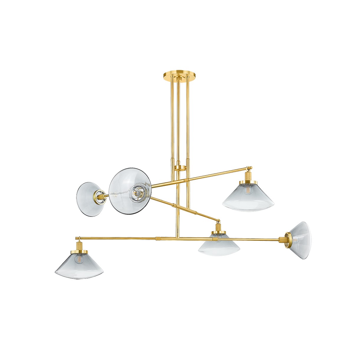 Aged Brass Chandelier from the Mendon Collection