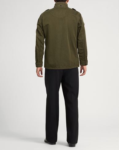 Man Jacket Military green Size 46 Cotton, Linen