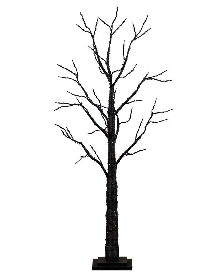4ft Pre-Lit Halloween Black Twig Artificial Fall Tree With 240  Orange & Purple LED Lights