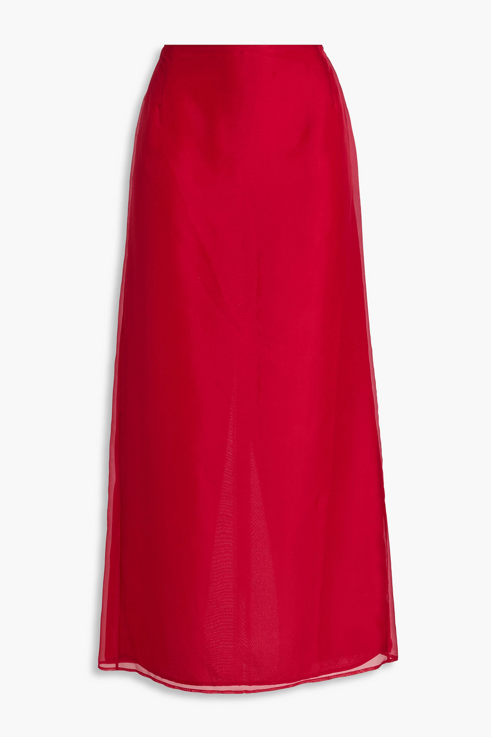 Jing silk-organza midi skirt - Red - UK 12