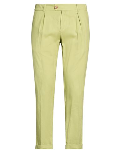 Roberto P Luxury Man Pants Light green Size 32 Linen, Viscose