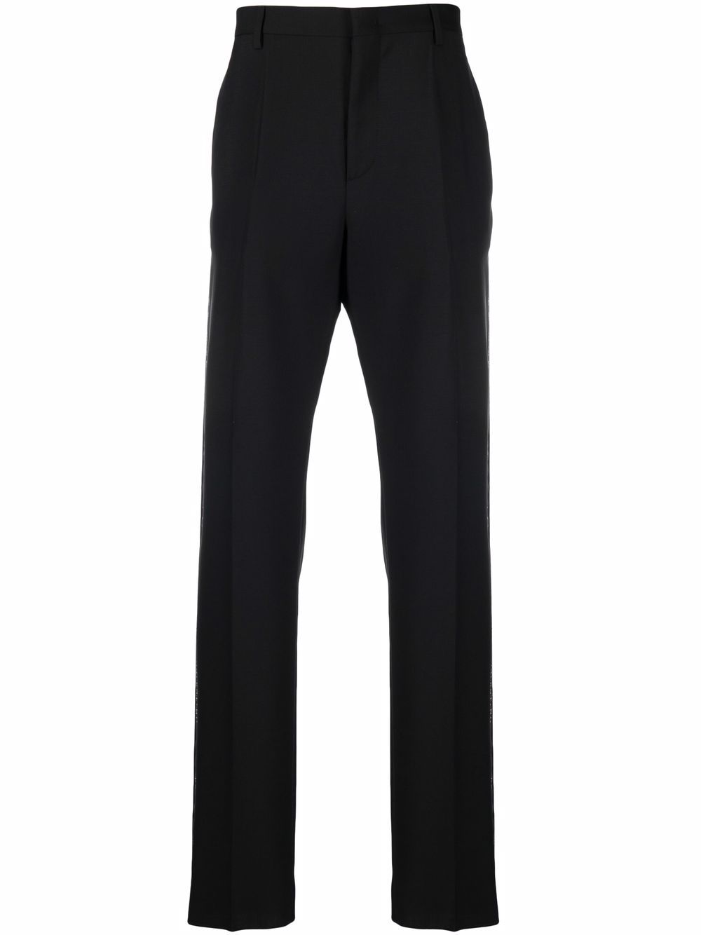 High-waisted straight-leg trousers - Black