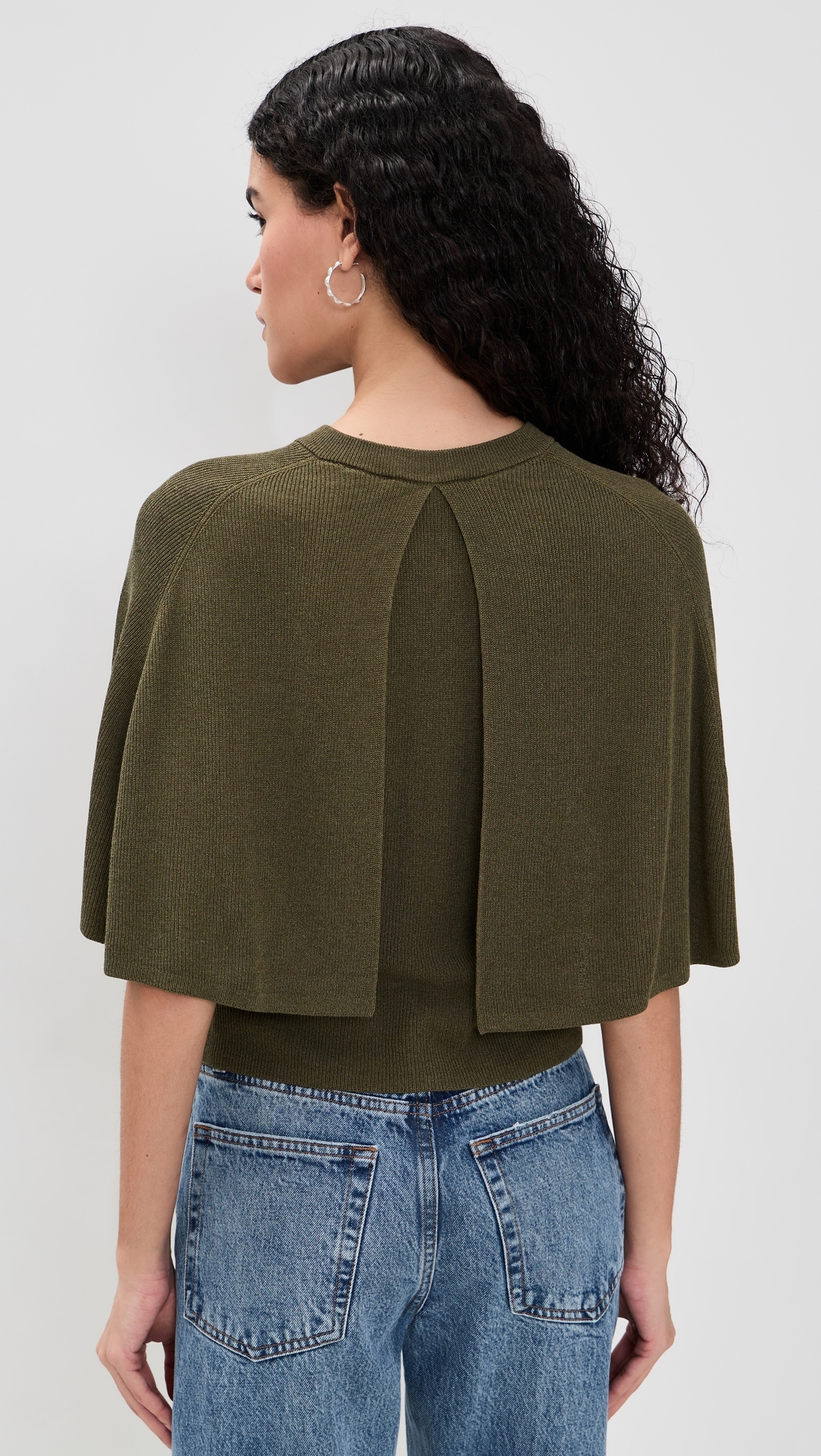 The Flounce Sweater Military Green