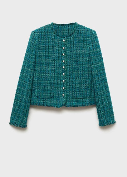 Pocket tweed jacket petrol blue - Woman - 