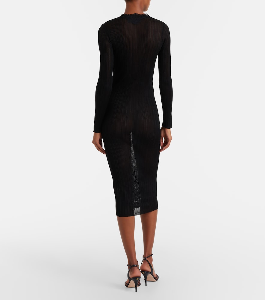 Ribbed-knit midi dress