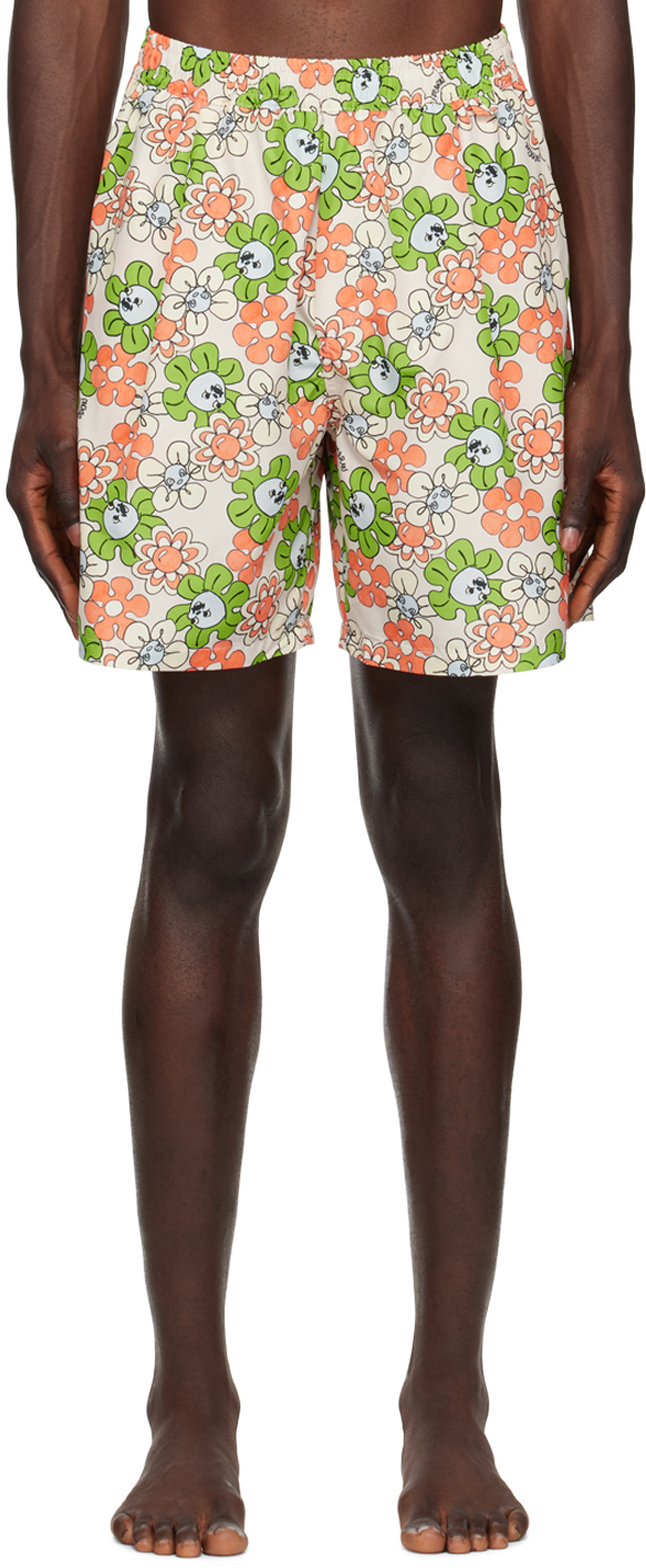 Marni Beige Funky Charm Explosion Swim Shorts