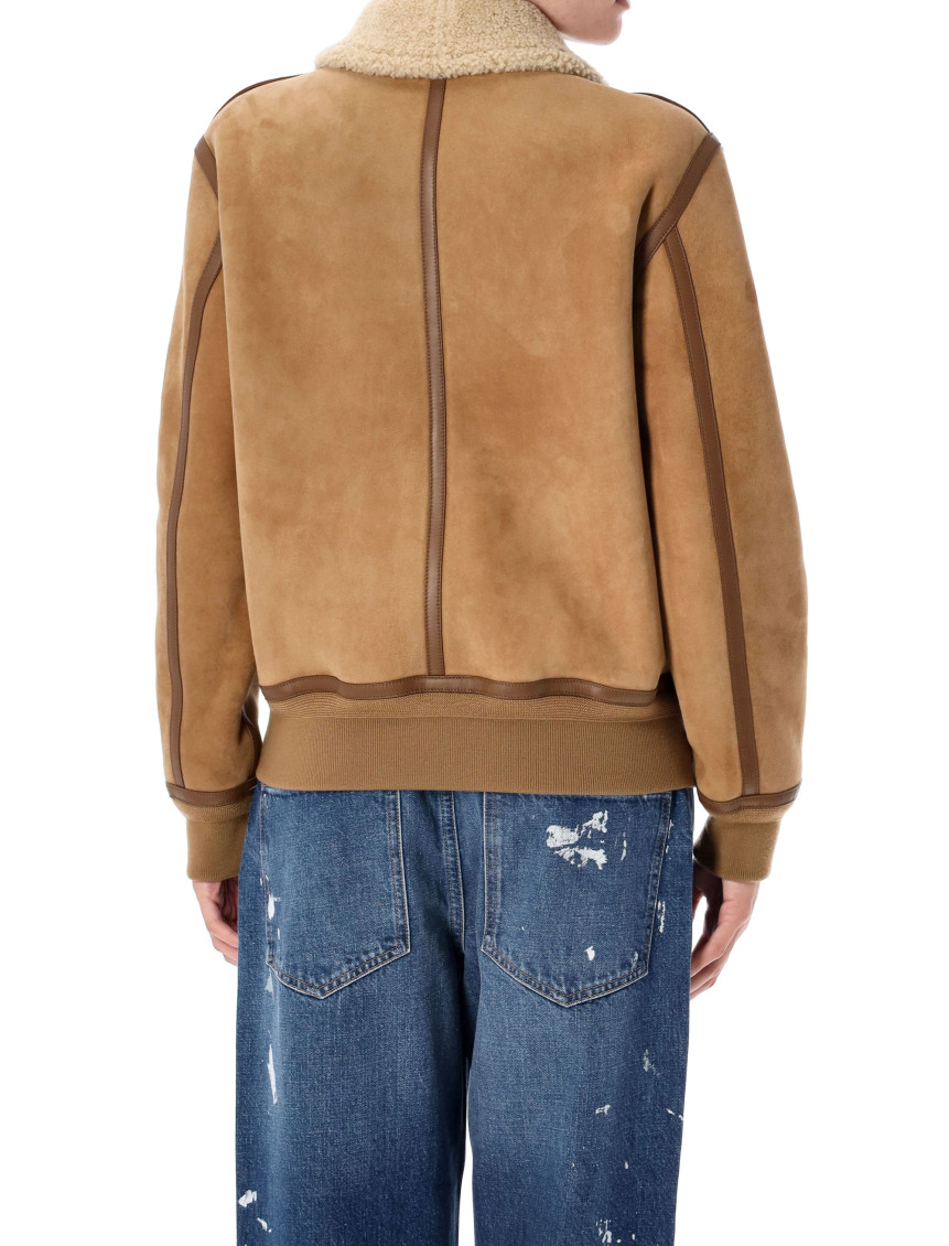 Ralph Lauren - shearling jacket contrast tri