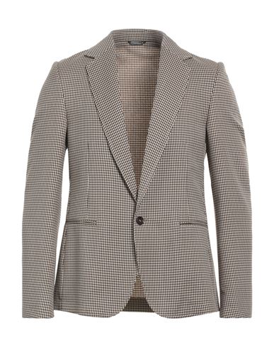 Man Blazer Dark brown Size 40 Polyester, Viscose, Elastane