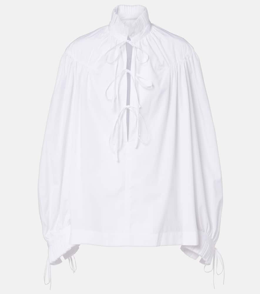 Ruffled cotton blouse
