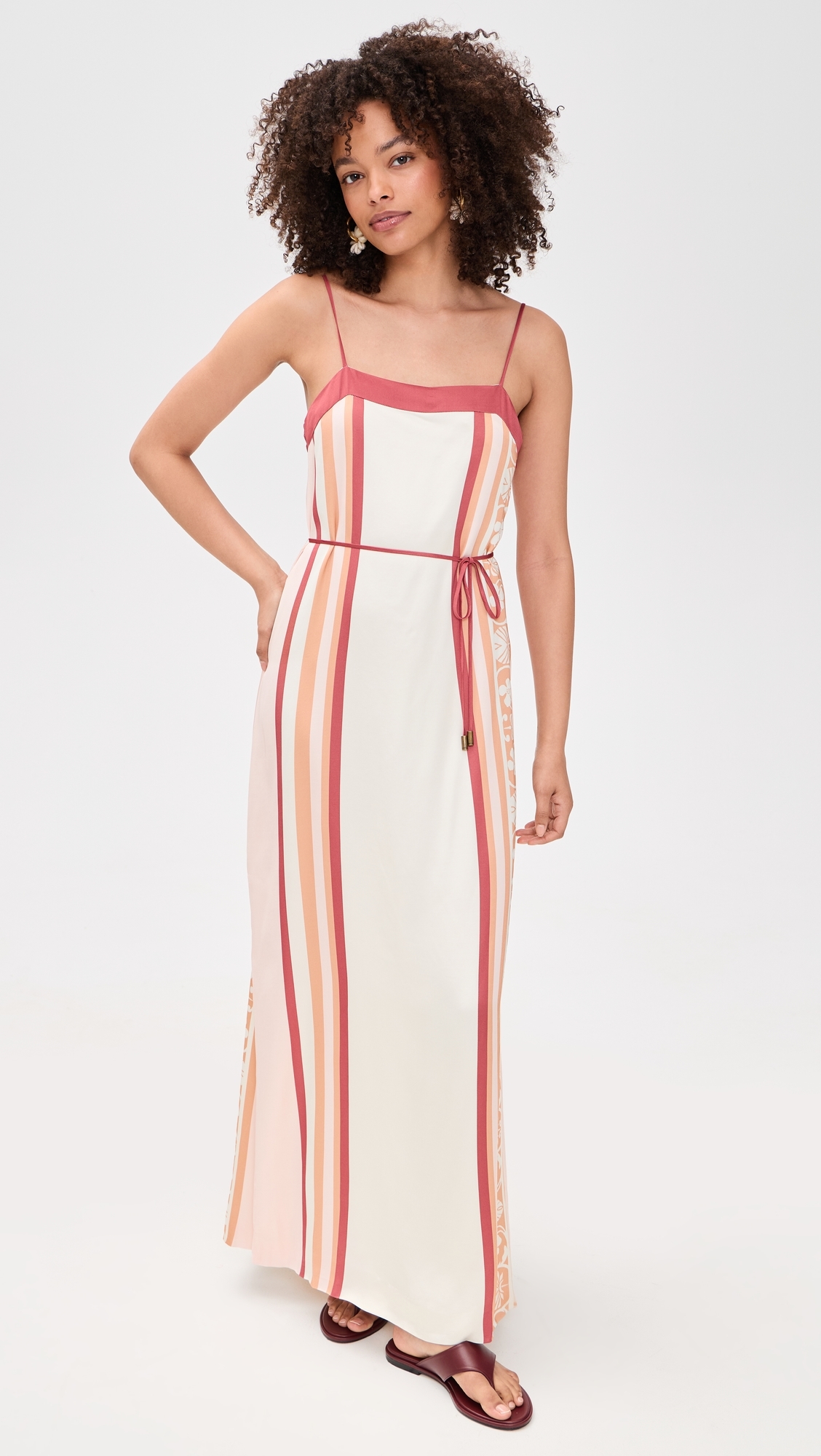 Lilia Maxi Dress Pink Brown