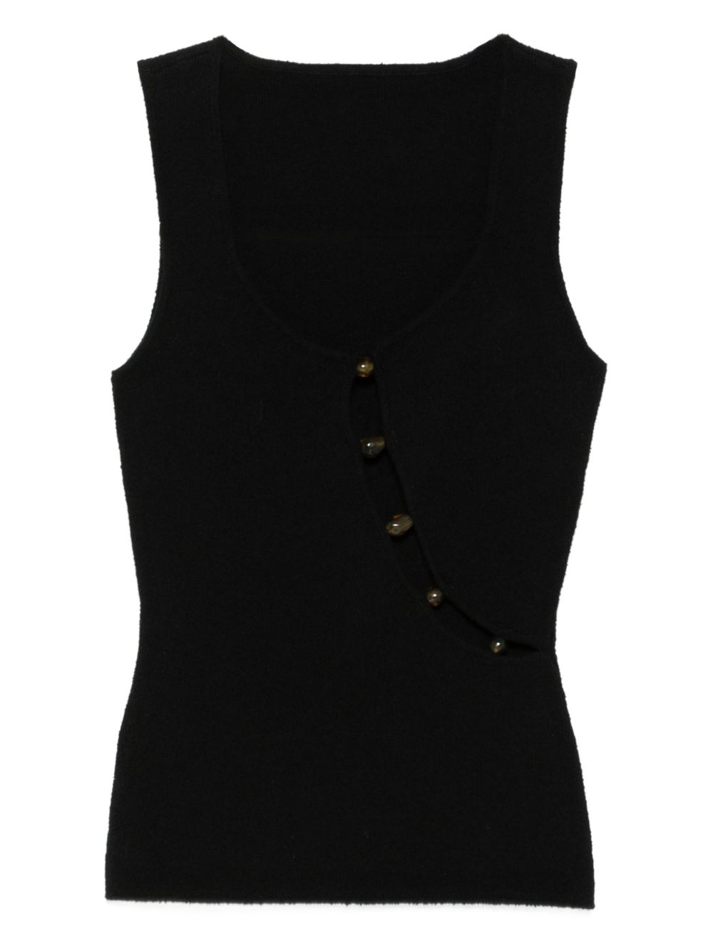Beaded cut-out tank top - Black