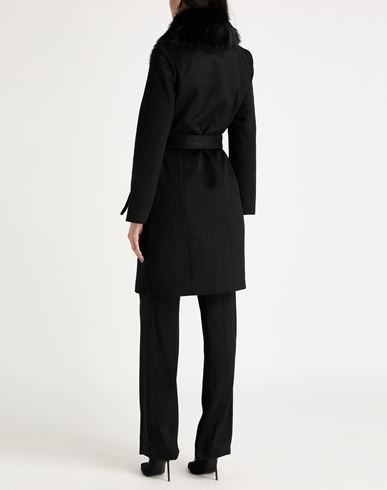 Woman Coat Black Size L Wool, Polyester