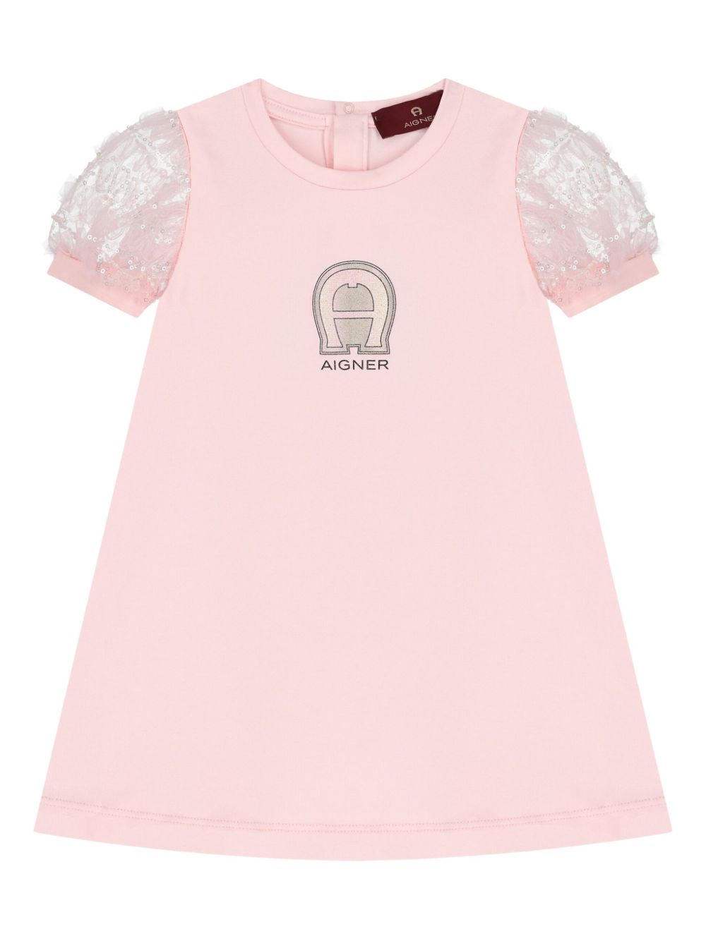 Aigner Kids logo-embroidered dress - Pink