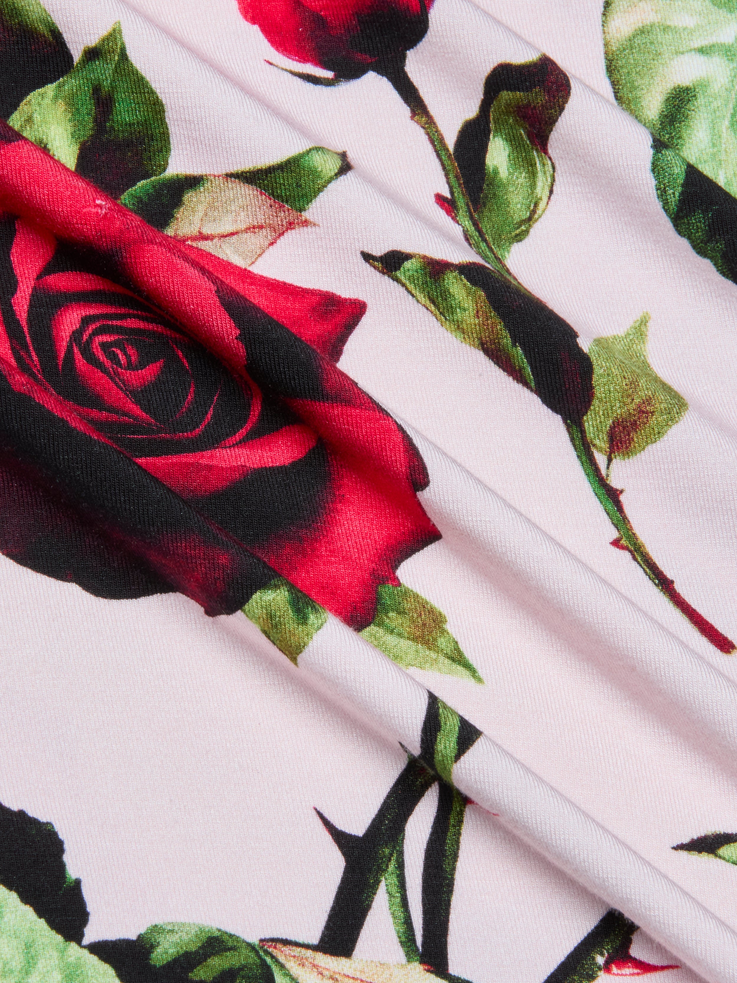 Ressi Fitted T-Shirt In Pink Multi Romantic Rose