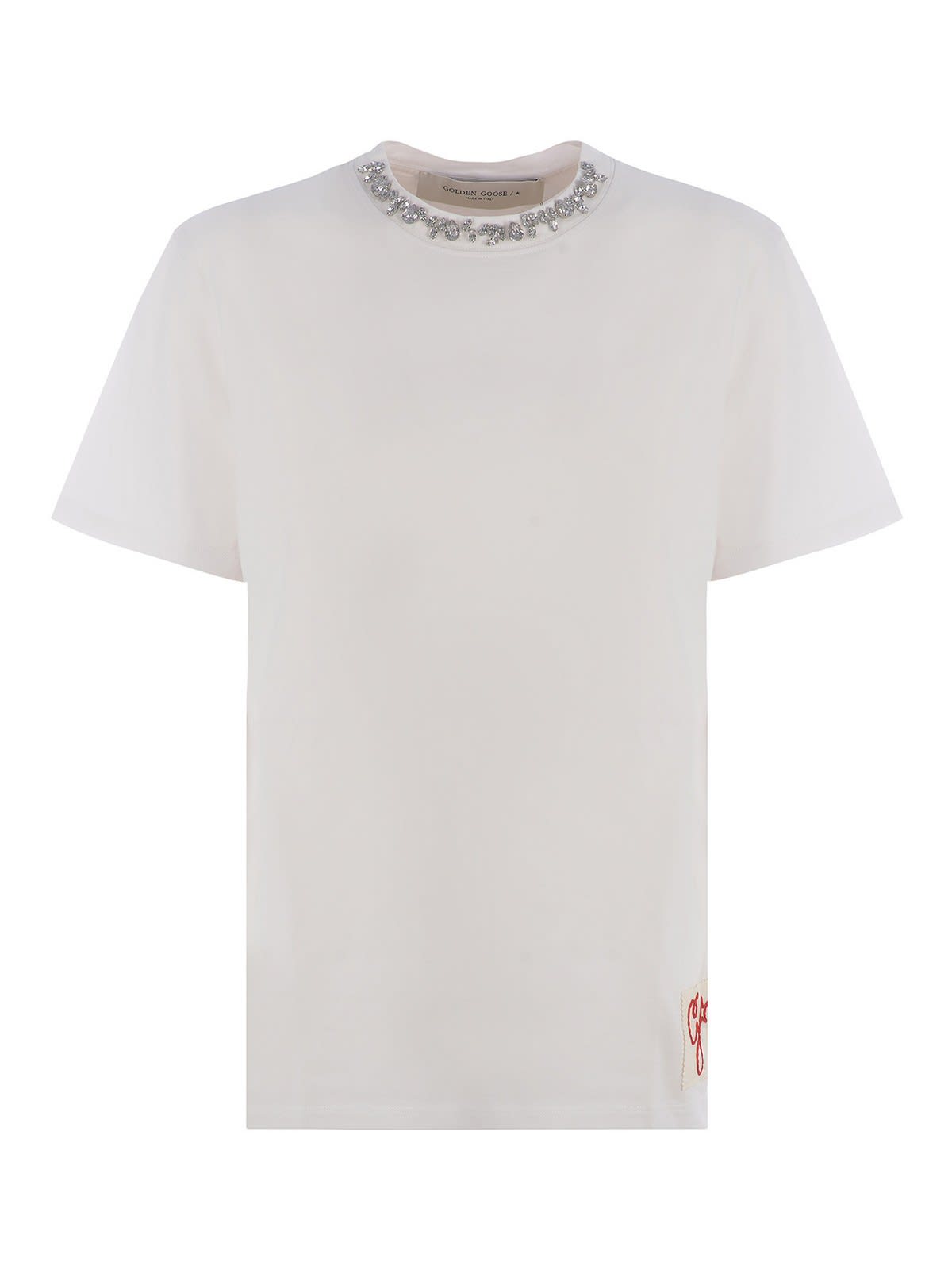Embroidered cotton T-shirt - White