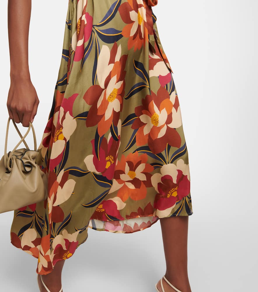 Velvet Francie printed satin midi dress