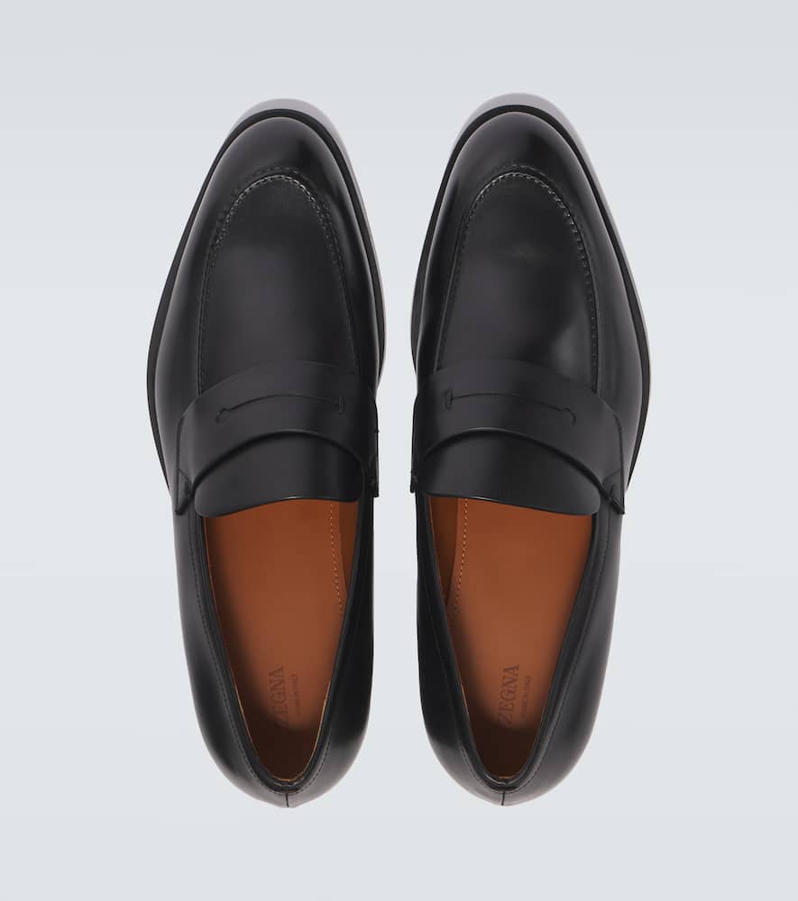 Leather penny loafers