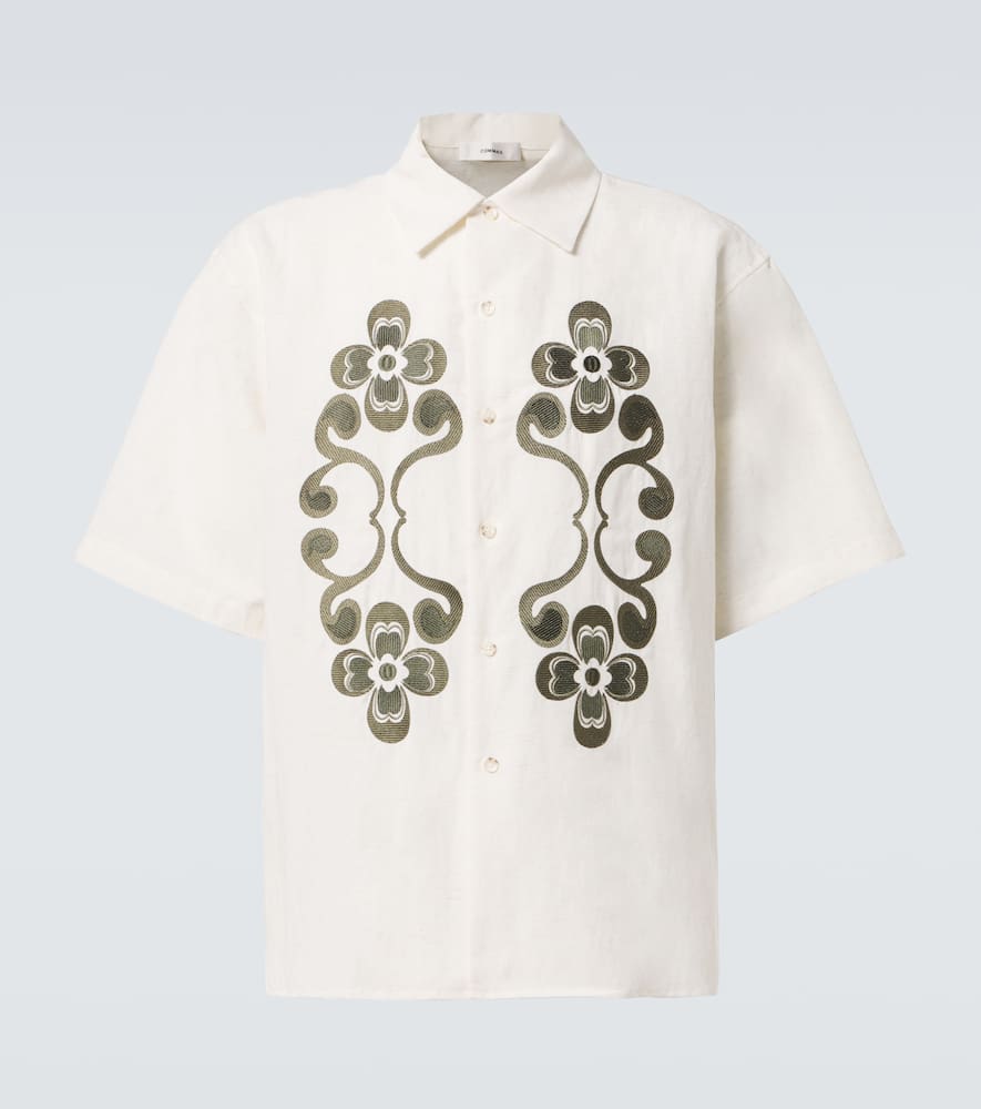 Reflection embroidered bowling shirt