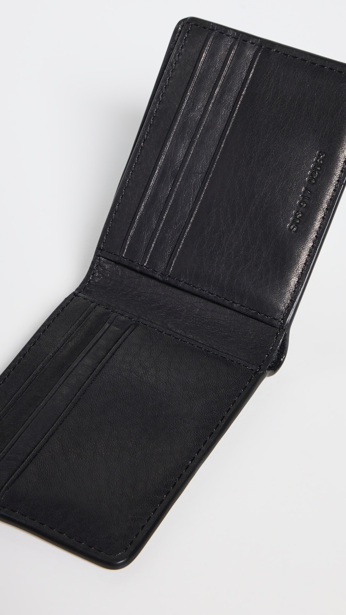 Leather Bifold Wallet Black One Size