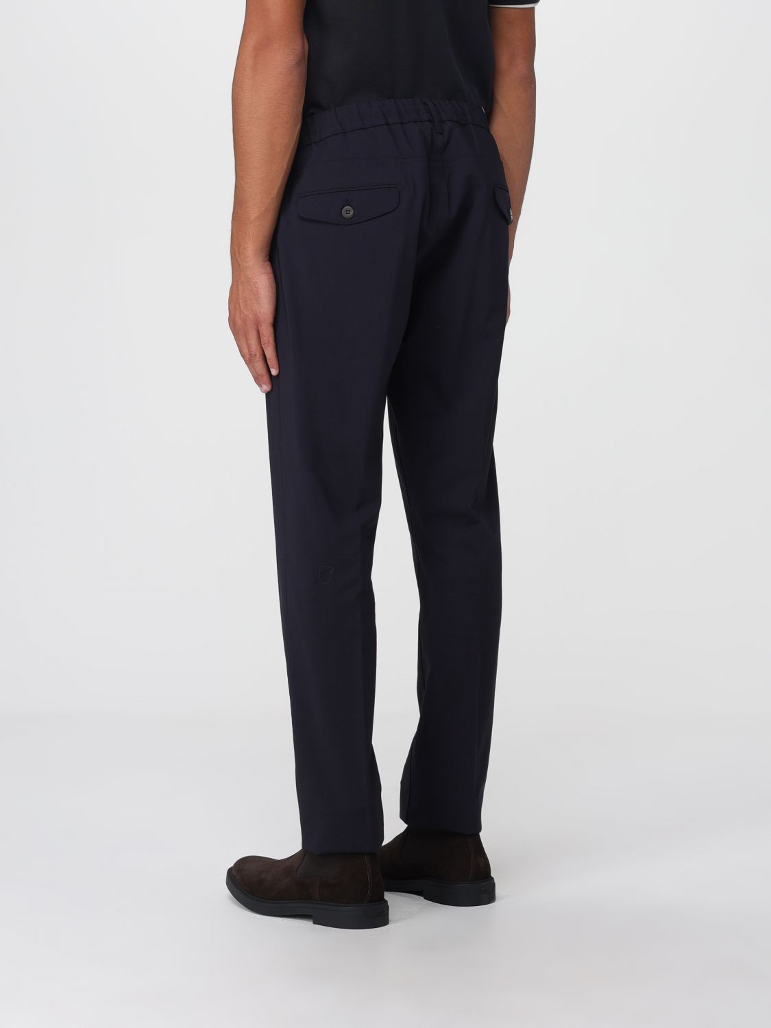 Drawstring-waist tapered trousers - Grey