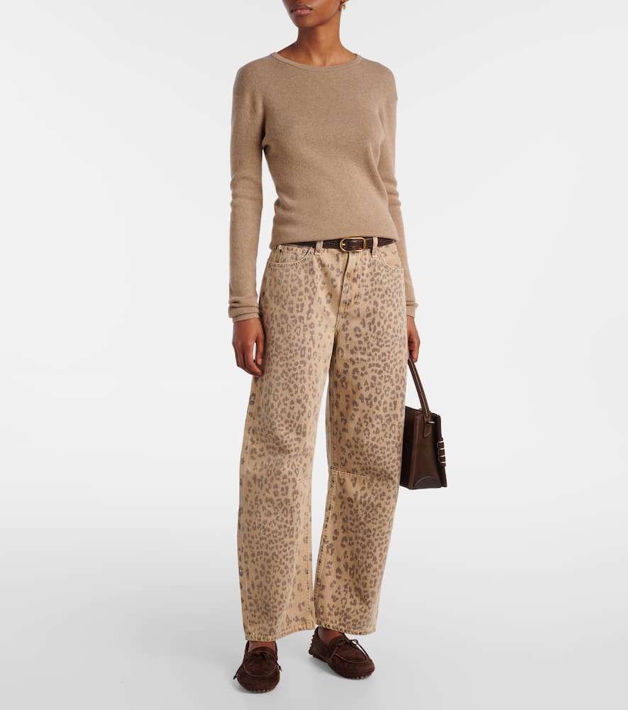Miro leopard-print barrel-leg jeans