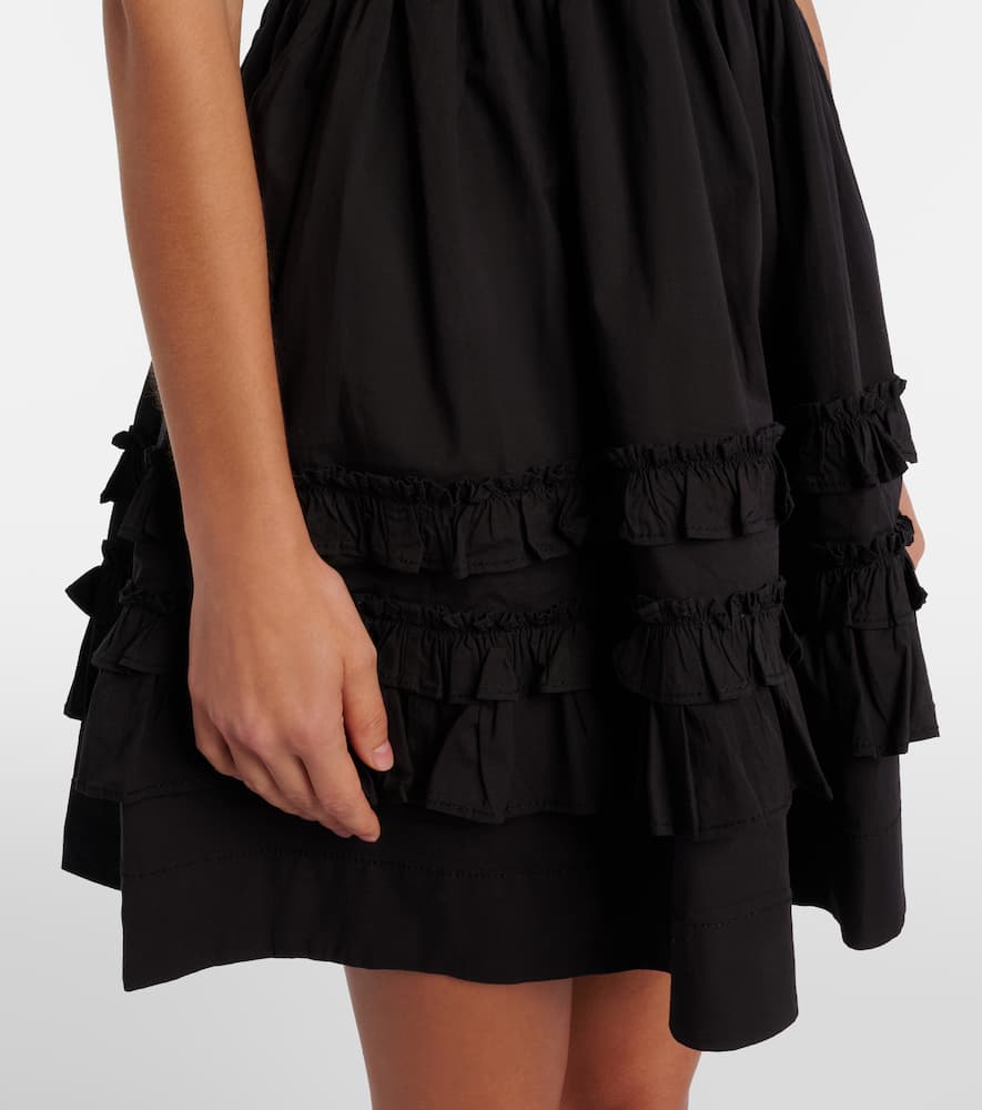 Ruffled cotton-blend minidress