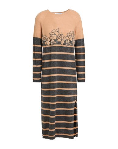 Ermanno Firenze Woman Midi dress Camel Size 6 Acrylic, Wool, Polyamide