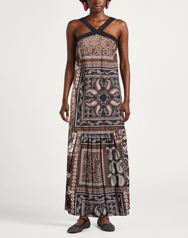 Woman Maxi dress Brown Size 4 Cotton