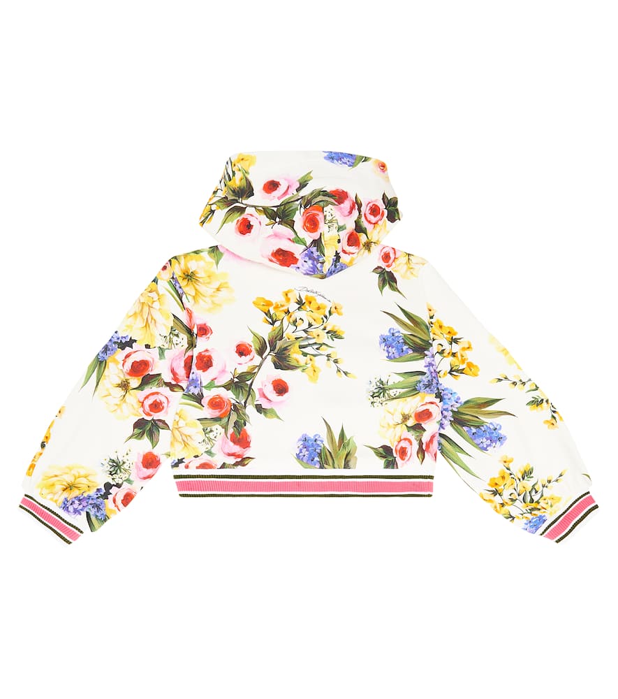 DG floral cotton jersey hoodie