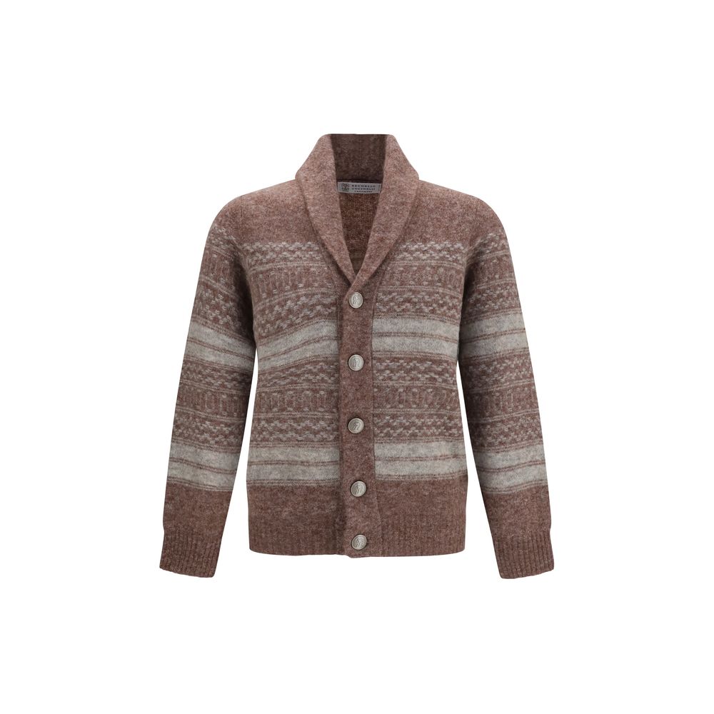 Alpaca & Cashmere Blend Cardigan — Brown