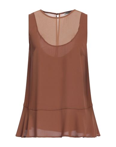 Woman Top Tan Size 8 Polyester
