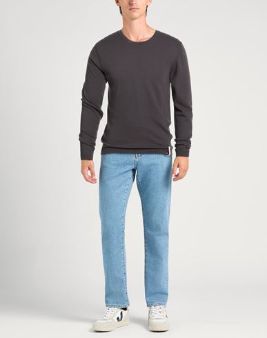 Patrizio Piscaglia Man Sweater Charcoal Size 38 Cotton