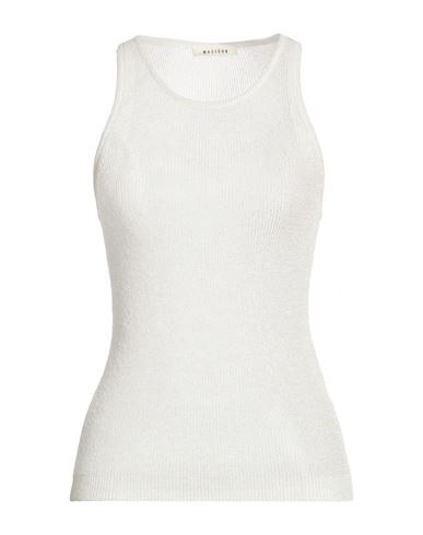 Woman Top Ivory Size L Viscose, Metallic Polyester