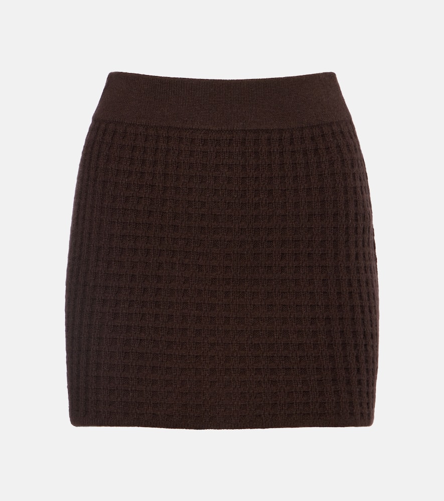Waffle-knit wool and cashmere miniskirt