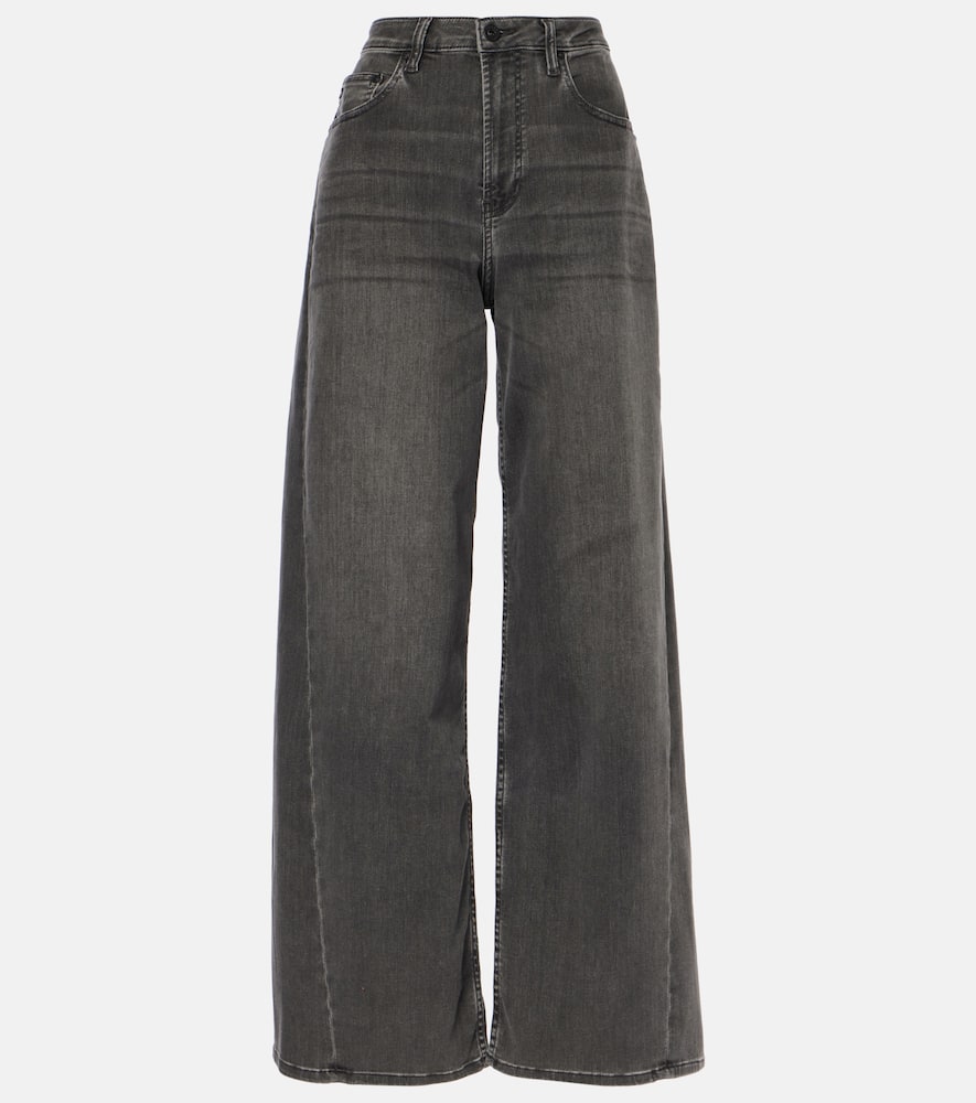 Mid-rise wide-leg jeans