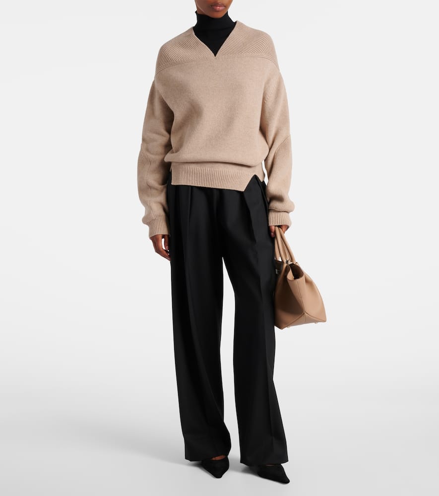 High-rise wide-leg pants