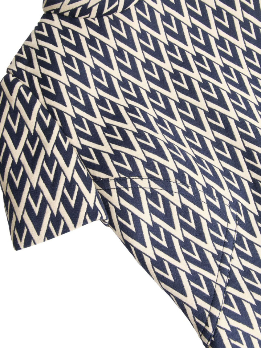 All-over Patterned Short-sleeved Mini Dress