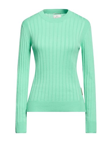 Cotton Ribbed Crewneck Woman Sweater Light green Size S Cotton