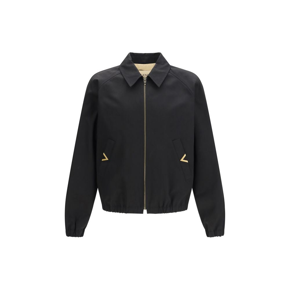 Cotton Bomber Jacket — Black