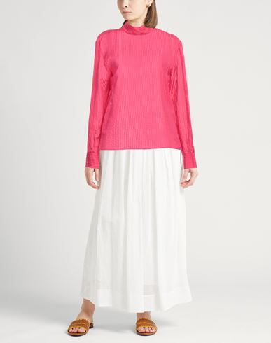 Woman Top Fuchsia Size 4 Cotton, Silk