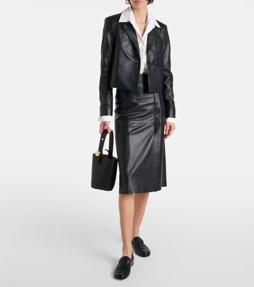 Cropped leather jacket