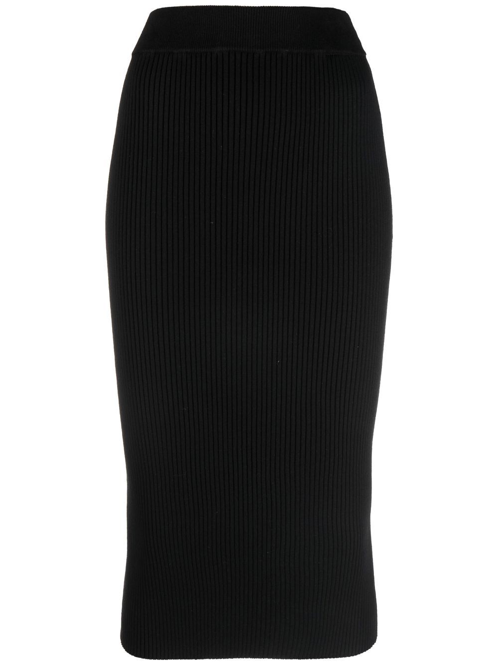 Knitted midi skirt - Black