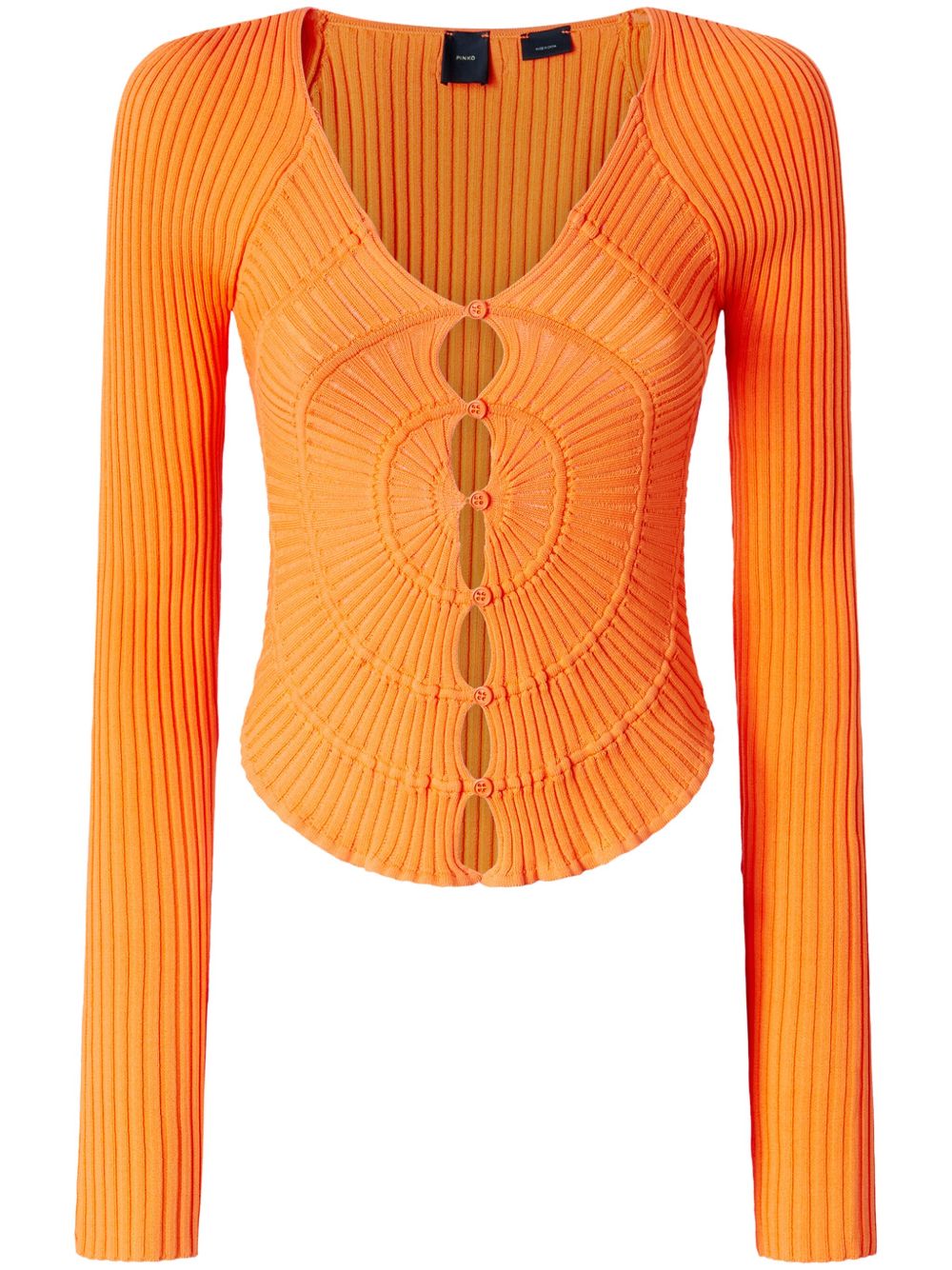 PINKO V-neck ribbed cardigan - Orange