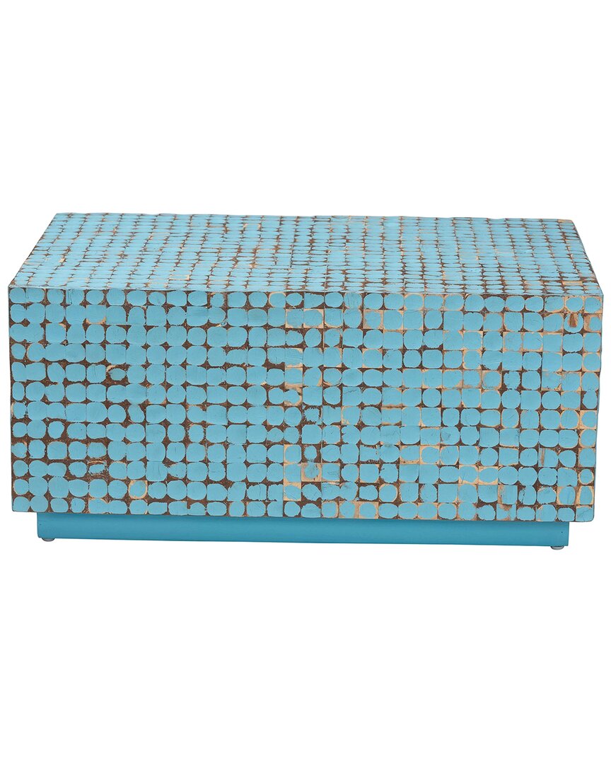 Baxton Studio Nitza Bohemian Coconut Shell & Acacia Wood Coffee Table